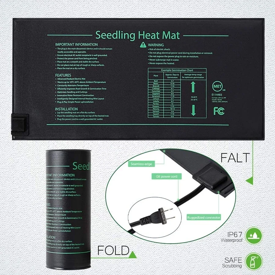 4 크기 220V EU 플러그 묘목 열 매트 방수 수경 - Heat Mat Seedling 리뷰 및 가격